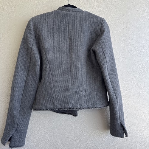 ZARA TRAFALUC Cappotti Collezione Nuovi! Giacca Moto Misto Lana Grigio Nuova Con Etichetta Tg M Nuova Con Etichetta - Foto 14 di 15