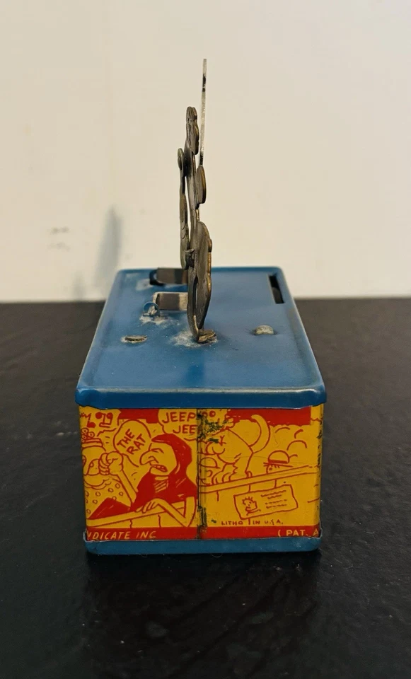 Banco de litografia antigo raro Popeye e Brutus Knockout estanho - Imagem 4 de 4