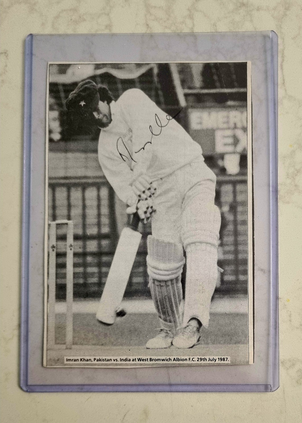 Imran Khan Pakistan Cricket Legend Signed 5.5X3.5 Inch Approx Picture