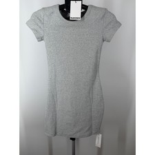 Rumored Campus Mini Dress Heather Grey Short Sleeve Bodycon Jersey Size S NWT
