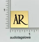 AR  XA Turntable Logo Badge Dust Cover Custom Made Satin Gold Aluminum 15/16"