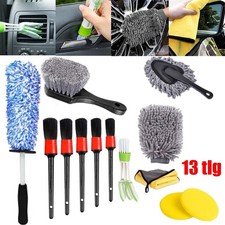 13tlg Auto Pflege Reinigungsset Mikrofaser Tücher Schwamm Felgen Bürste Wasch