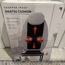 Sharper Image Shiatsu Cushion Seat Topper with 4 Node Massage In Original Box