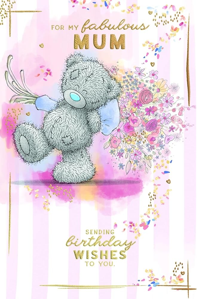 Me To You Tatty Teddy Fabulous Mum Bear With Flowers 6 x 9 inches, Multi - Image 3