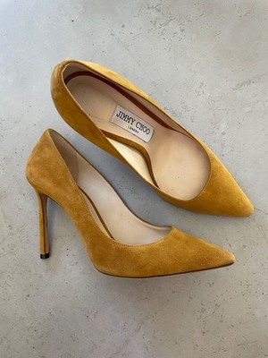 Jimmy Choo Pumps Wildleder Senf Stilettoabsatz 36,5 Top Zustand