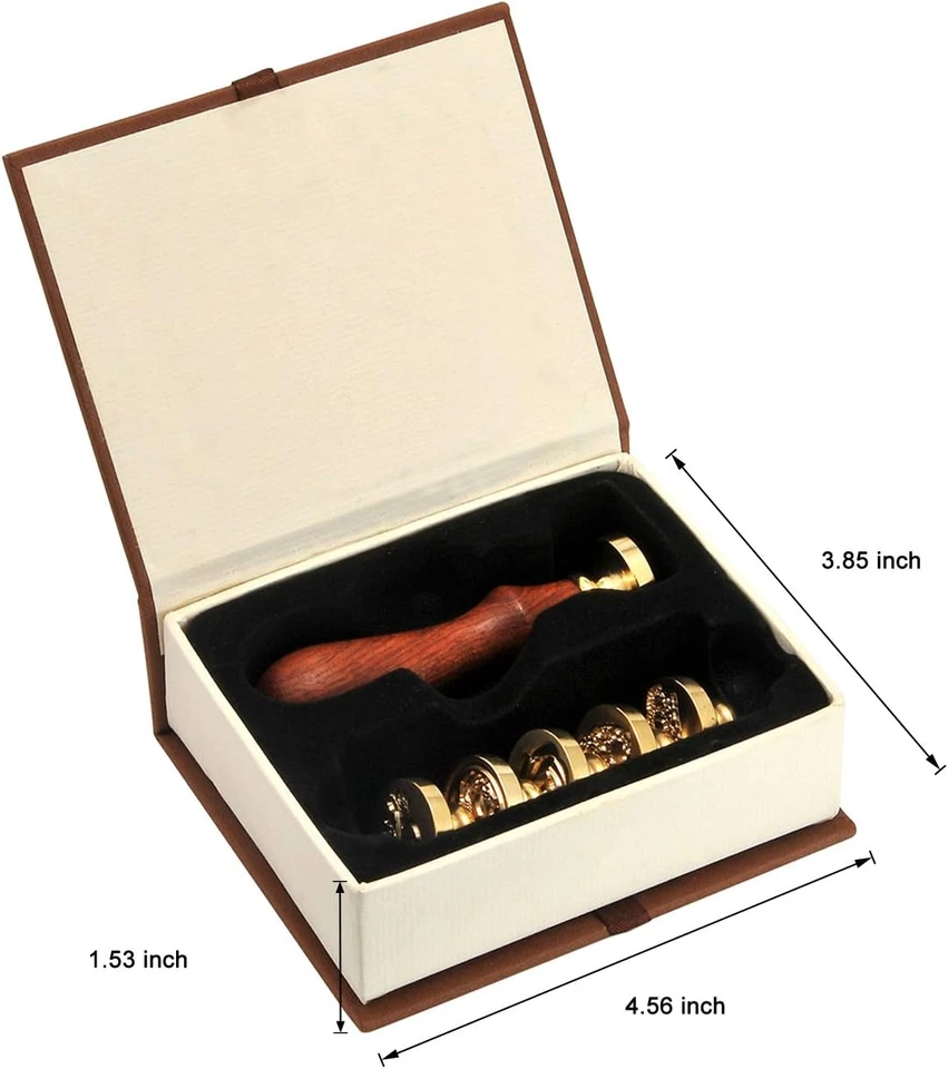 6 peças conjunto de selos de cera, selos românticos de cera de vedação de coroa de flores de coração de rosa Ki - Imagem 2 de 4