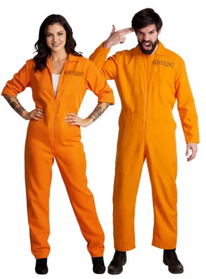 Häftling - Fasching Karnevalskostüm Herren Damen - Gefängnis-Overall für