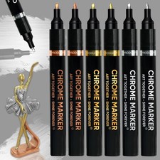 6PK Liquid Chrome Paint Markers, Metallic Mirror Chrome Pens