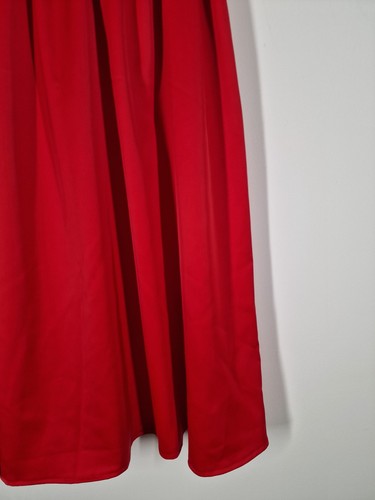 Elise Ryan Evening Dress Size 10 Bright Red Lace Top Satin Skirt Midi Length - Picture 2 of 16