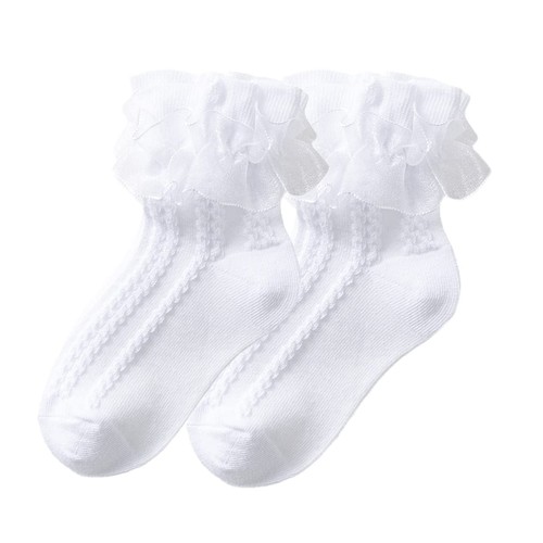 Atexiu Kids Socks Formal Socks Girls Socks Lace Socks White Ankle Childr 313