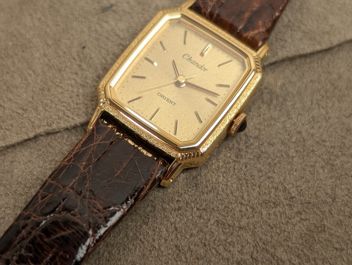 Unused Orient Chandor Gold Dial Quartz Women Watch Vintage 19mm w
