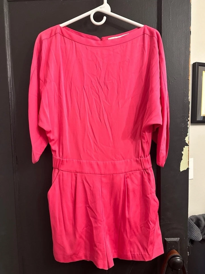 Mameluco Diane Von Furstenberg Soleil cuello barco mezcla seda talla US 6 rosa Foto 2 de 4