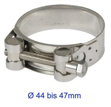 Edelstahl Auspuff Breitbandschelle &Oslash; 44mm bis &Oslash; 47mm 45mm 46mm