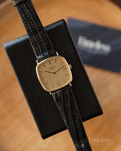Longines Vintage Linen Gold Dial Carica Manuale, Swisse made - Foto 3 di 14