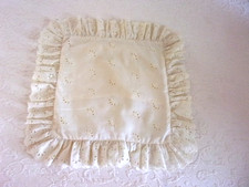 Ivory Ruffled Decorative Pillow Cover--11" x 11"
