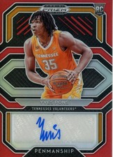 Prizm Draft Picks YVES PONS AUTO 2021 RC RED PRIZM #/199 MEMPHIS - GRIZZLIES
