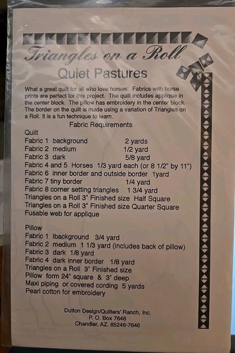 Triangles on a Roll Quiet Pastures Horse Theme Quilt & Pillow Pattern New - Picture 2 of 2