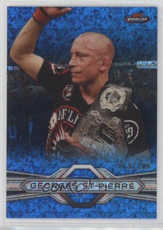 2013 Topps Finest UFC Blue Refractor 79/188 Georges St-Pierre #100 0o5t
