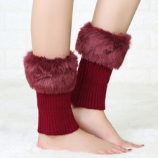 Winter Warm Foot Sock Boot Cover Women's Knitted leg foot gaiters/