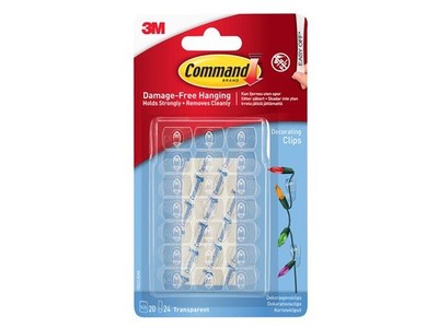 Command  Klare Dekorationsclips Mit Klaren Streifen (Packung 20) COM17026CLR