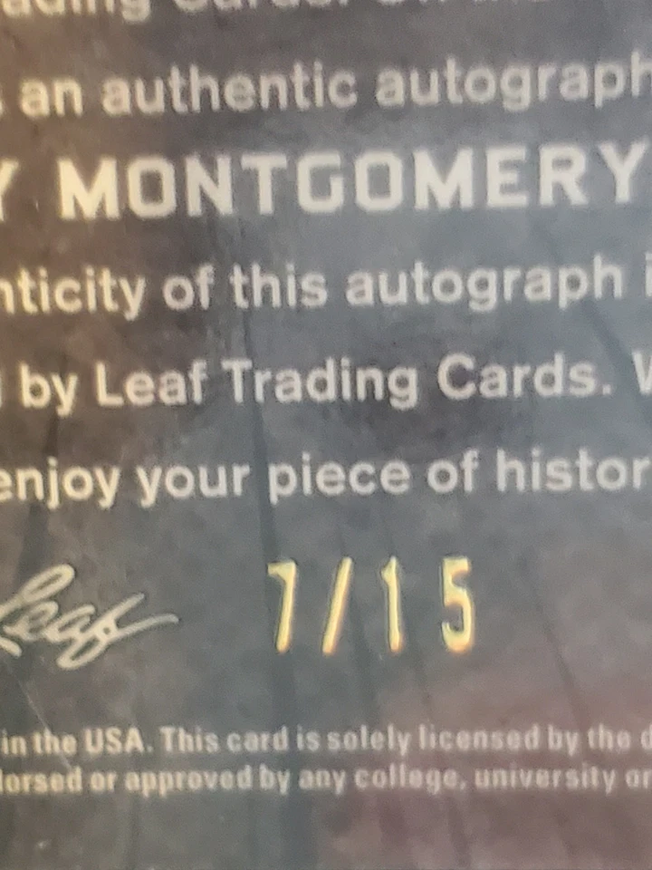 2021 Leaf Metal Draft Top Picks Benny Montgomery #TP-BM1 Blue Crystals /15 Auto - Image 3 of 3
