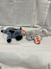 TY BEANIE BABIES LEFTY AND RIGHTY 95'  96' Excellent Condition With Tags
