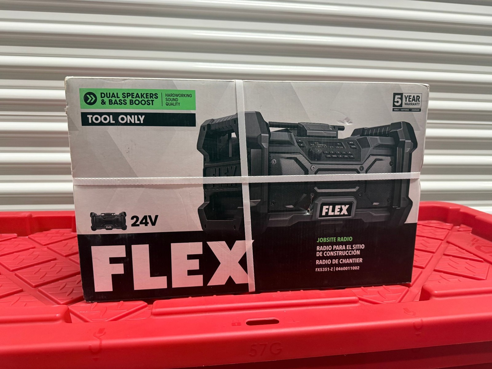 FLEX Jobsite Radio 24V Tool Only Portable Construction Radio Dual Speakers Bass