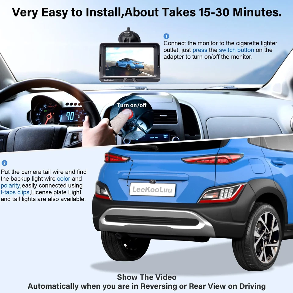 Wireless Backup Camera Ease Install - Color Image HD 1080P 5 Inch Monitor Dig... - Image 2 of 4