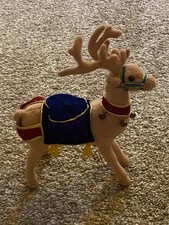 2002 Applause Reind Deer Plush Enchanted Prancer Bells Purple Saddle 10" H NWOT