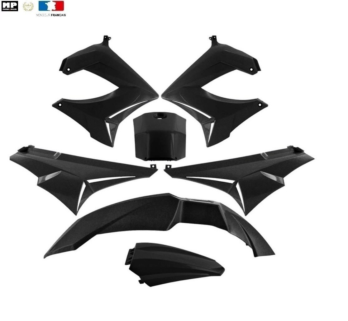 Kit carénage TNT 7 coques noir haute résistance pour Derbi Senda X-Race