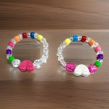 Colorful Rainbow Handmade Bracelets, girls Bracelets, Party Bag, 20pcs