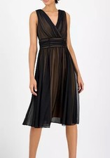 Connected Midi Evening Chiffon Sleeveless Dress 10 GUC