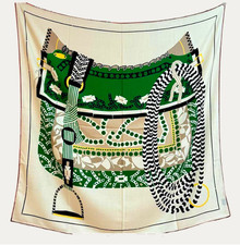 70 Cashmere 30 Silk Neckerchief Scarf Shawl 53'' saddle Print Bandana Wrap new