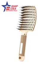 Bristle Hair Brush - Curved  Vented Hair Brush   Scalp Massage Comb,