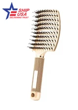 Bristle Hair Brush - Curved & Vented Hair Brush – Scalp Massage Comb,