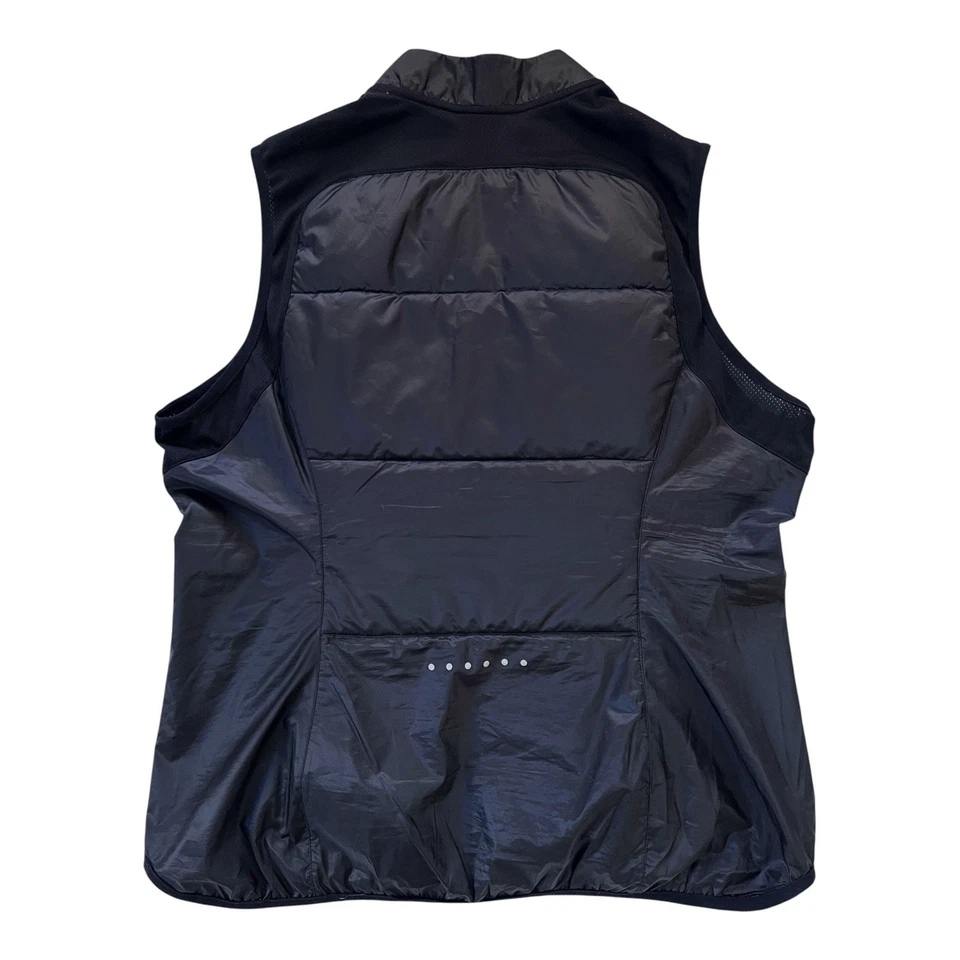 NIKE RUNNING XL Mujer Chaleco Negro Sin Mangas Acolchado Puffer Chaqueta Foto 3 de 4