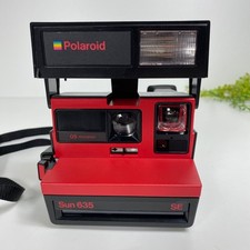 Polaroid Sun 635 SE Instant Camera Red  Black Junk Retro Model
