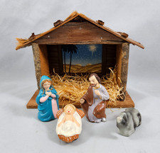 Juego de Belén Clásico MCM Pesebre de Madera Decoración de Navidad Japón Jesús María José