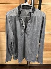 Greyson Quarter Zip Pullover Mens Large Mock Neck Golf Camo Collar Logos