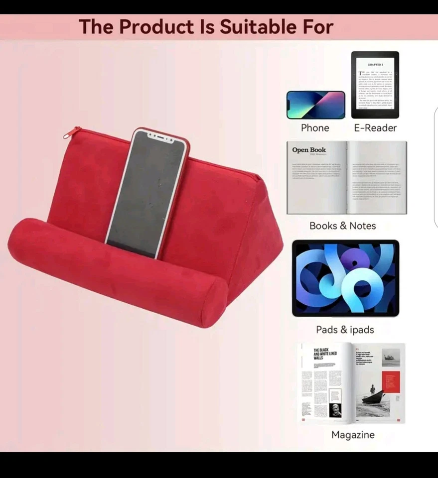 2024 Multi-Angle Soft Pillow Lap Stand for Ipad Tablet Ereaders Magazine Holder - Image 2 of 4