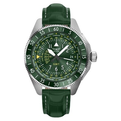 Aviator AIRACOBRA GMT V.1.37.0.309.4   Herrenuhr, sportlich-elegant, 43 mm, Edel