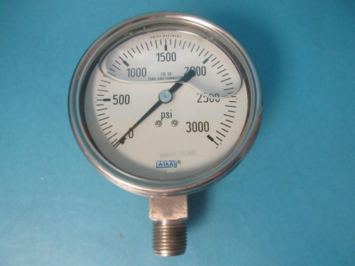 NEW WIKA 3000 PSI 4" PRESSURE GAUGE 1/2 NPT 316 STAINLESS LIQUID FILLED 9832713 - Picture 7 of 17