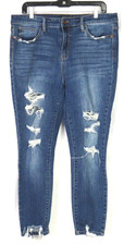 JUDY BLUE High Rise Distressed Stretch Medium Skinny Fit Jeans Women's 15 / 32