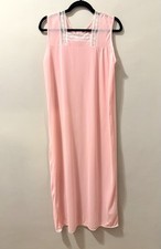 Vintage Nylon Long Nightgown Pink Lingerie Montgomery Ward Size M 60s 70s