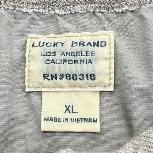 Chemise Henley tricotée homme XL beige marron chiné manches longues marque Lucky - Photo 3/10