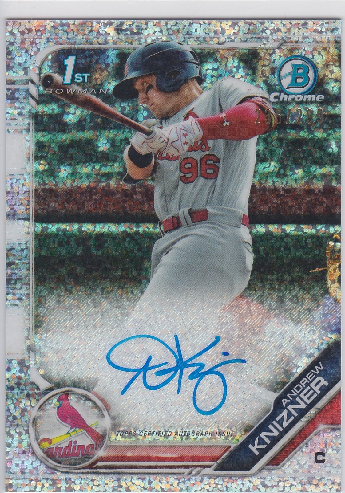 Andrew Knizner 2019 Bowman Chrome Speckle Refractor AUTO CPA-AK 235/299