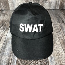 Swat Team Costume Hat Cap Black White Snapback Adjustable One Size Fits Most