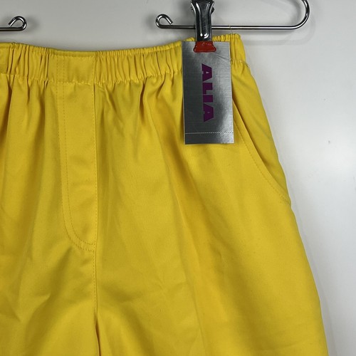 Alia Shorts Womens 4P Petites Yellow Bermuda High-Rise Pull On Basic Polyester - Picture 3 of 12