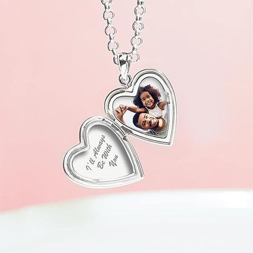 Sterling Silver 'Daddy's Little Girl' Heart Locket Pendant Necklace - 3/4 X 3/4 - Picture 6 of 6