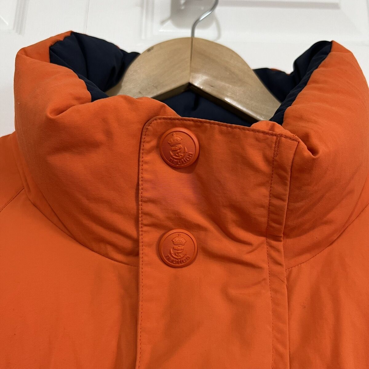 Nautica Reversible Down Puffer Jacket in Blue & Orange Men's Nautica Reversible Down Puffer Jacket in Blue & Orange Men's